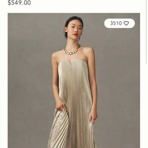 Anthropologie Strapless Metallic Dress